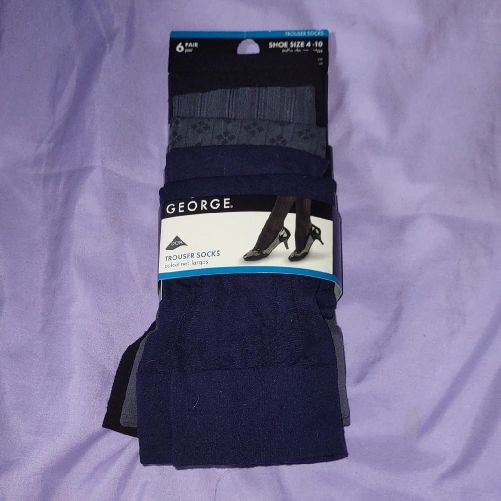 George Blue Crew Length Socks Accessories